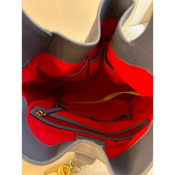 Dooney & Bourke Belvedere & Dust bag gold hook blue leather shoulder bag purse ( - Picture 14 of 16